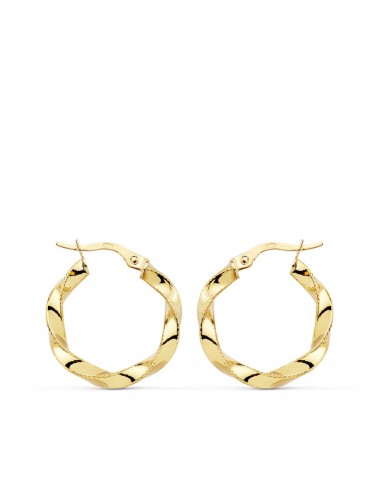 18K AROS ORO AMARILLO RELIADOS HILO 21X3 MM