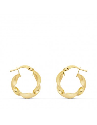 18K AROS ORO AMARILLO MATE Y BRILLO HUECOS 17 MM