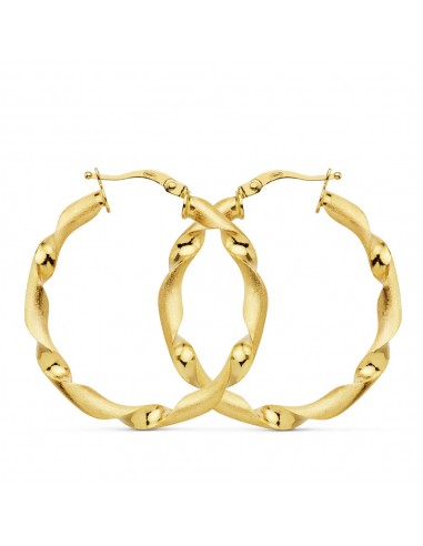 18K AROS ORO AMARILLO MATE Y BRILLO HUECOS 31 MM