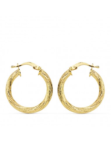 18K AROS ORO AMARILLO HUECOS GRANILLADOS 21 MM