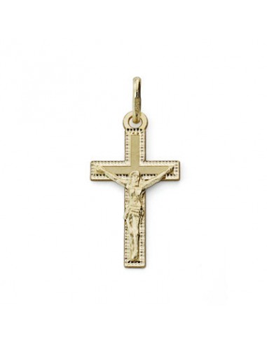 18K CRUZ CRISTO TALLADA. 20 X 11 MM.