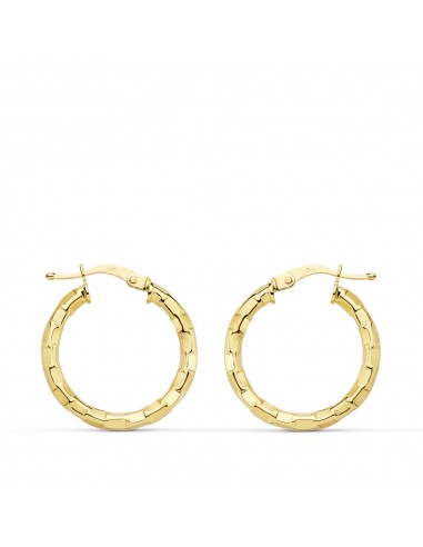 18K AROS ORO AMARILLO HUECOS CUADRADOS 20X2 MM
