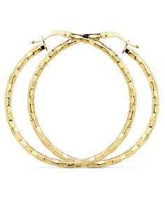 18K PENDIENTES AROS HUECOS CUADRADOS ORO AMARILLO 44 MM