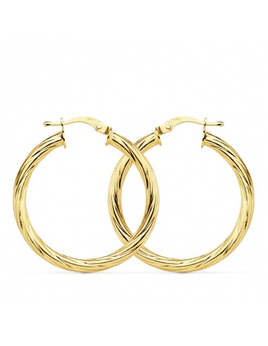 18K AROS ORO AMARILLO HUECOS BRILLO 29X3 MM