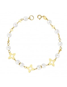 18K PULSERA COMUNION PERLA 5MM. 18 CM.