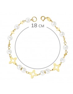 18K PULSERA COMUNION PERLA 5MM. 18 CM. 2