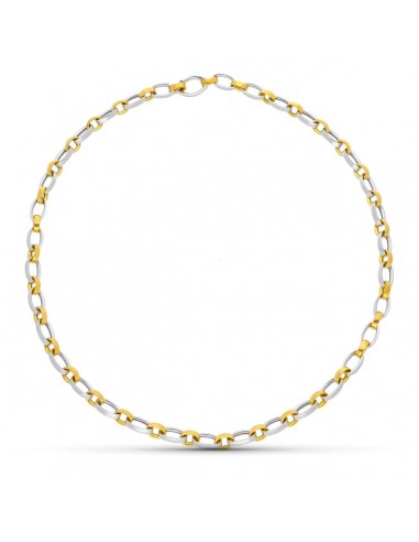 18K GARGANTILLA ORO BICOLOR ESLABONES OVALES