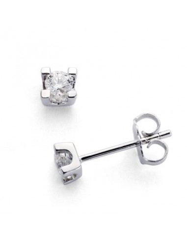 18K PENDIENTES DIAMANTES TALLA BRILLANTE 0.300 QTES. 4 X 4 MM.