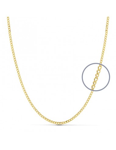 18K CADENA ORO AMARILLO BARBADA HUECA ANCHO 1 MM LONGITUD 40CM