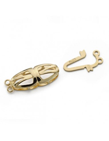 18K FORNITURA CIERRE BROCHE DE COLLAR ORO AMARILLO 2VIRGEN 21X8 MM
