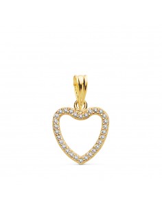 18K COLGANTE ORO AMARILLO CORAZÓN CIRCONITAS. 13 X 13 MM