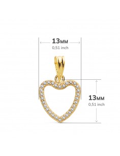 18K COLGANTE ORO AMARILLO CORAZÓN CIRCONITAS. 13 X 13 MM 2