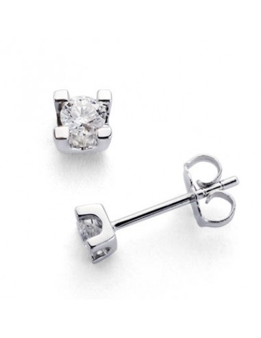 18K PENDIENTES DIAMANTES TALLA BRILLANTE 0.400 QTES. 4 X 4 MM.