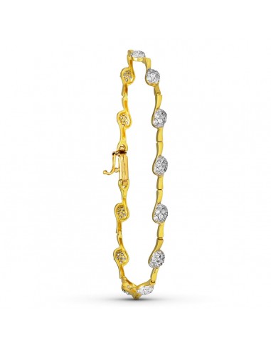 18K PULSERA ORO BICOLOR CIRCONITAS