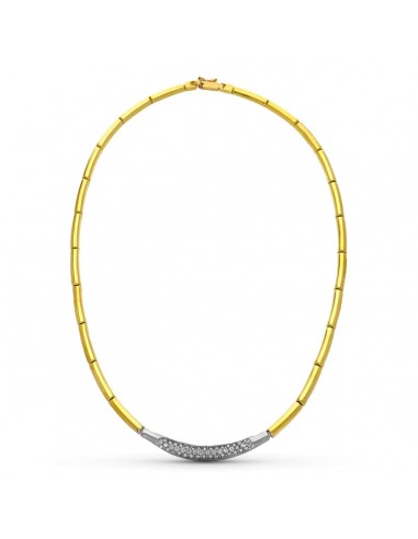 18K GARGANTILLA ORO BICOLOR CIRCONITA MOTIVO 42CM