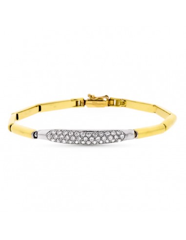 18K PULSERA ORO BICOLOR CIRCONITA 19CM
