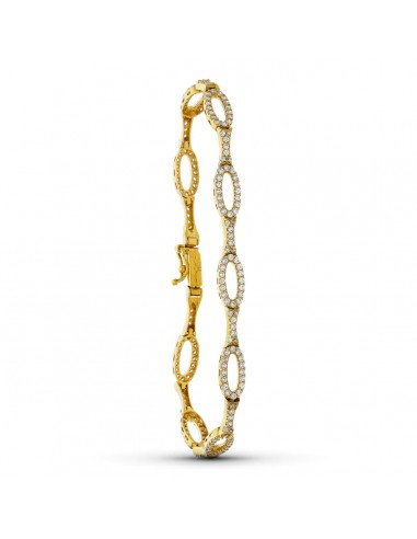 18K PULSERA ORO AMARILLO ESLABONES CIRCONITA 19CM