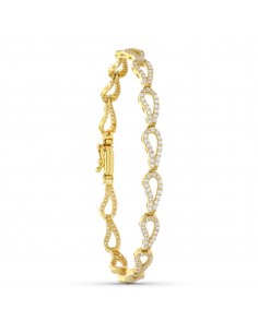 18K PULSERA ORO AMARILLO CIRCONITA ESLABONES 19CM