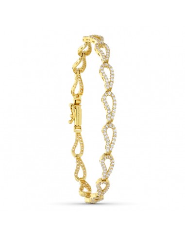 18K PULSERA ORO AMARILLO CIRCONITA ESLABONES 19CM
