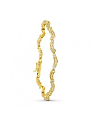 18K PULSERA ORO AMARILLO CIRCONITAS. 19CM
