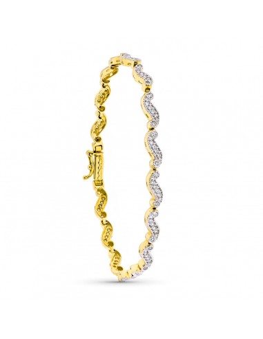 18K PULSERA ORO BICOLOR CON CIRCONITA 19CM