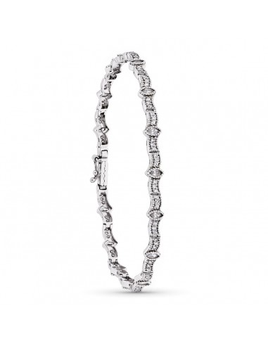 18K PULSERA ORO BLANCO Y CIRCONITA 19CM