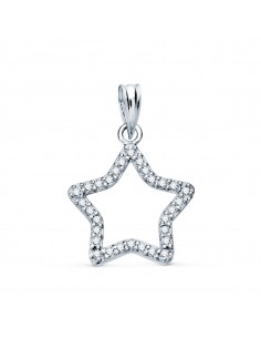 18K COLGANTE ORO BLANCO ESTRELLA CON CIRCONITAS 16 X 15 MM