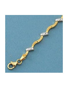 18K PULSERA BICOLOR CIRCONITA. 7.15 GRS.