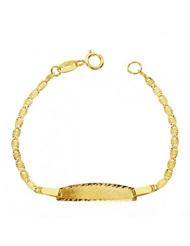 18K PULSERA ORO AMARILLO ESCLAVA TALLADA 12CM CIERRE REASA