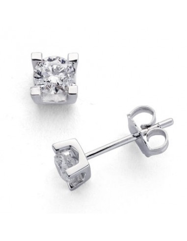 18K PENDIENTES DIAMANTES TALLA BRILLANTE 0.500 KTES. 4 X 4 MM.