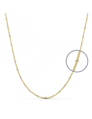 18K CADENA ORO AMARILLO MACIZA DIAMANTADA 45CM 1.5 MM