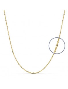 18K CADENA ORO AMARILLO MACIZA DIAMANTADA 50CM 1.5 MM