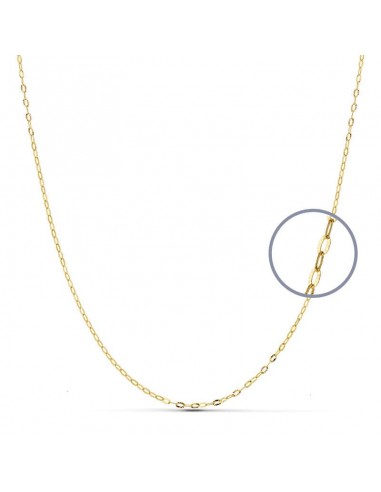 18K CADENA ORO AMARILLO ESLABONES OVALES TALLADOS. ANCHO: 1MM LARGO: 38 CM