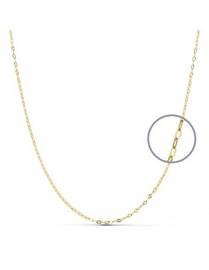 18K CADENA ORO AMARILLO ESLABONES OVALES TALLADOS. ANCHO: 1MM LARGO: 45CM