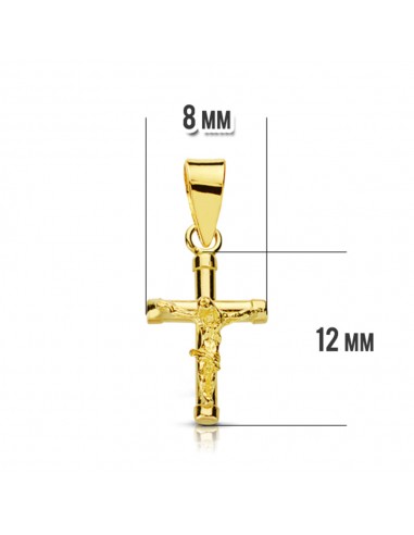18K CRUZ CON CRISTO HUECA. 15X9 MM.