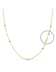 18K CADENA ORO AMARILLO MACIZA  DIAMANTADA 50CM 1 MM