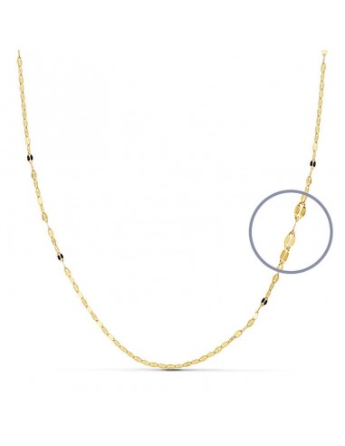 18K CADENA ORO AMARILLO MACIZA  DIAMANTADA 50CM 1 MM