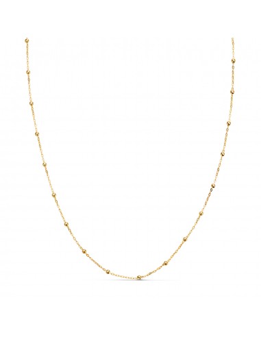 18K CADENA ORO AMARILLO FORZADA CON BOLAS DE 2 MM. ANCHO: 0 5 MM LARGO: 40CM
