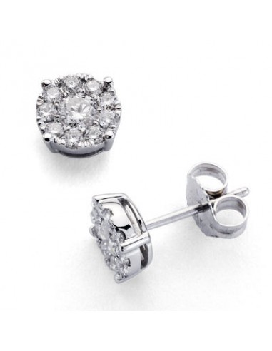 18K PENDIENTES 20 DIAMANTES TALLA BRILLANTE 0.500 KTES. 6 MM.