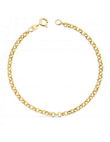 18K PULSERA ORO AMARILLO ROLO HUECA ANCHO 3 MM LARGO 19CM