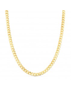 18K CADENA ORO AMARILLO BARBADA HUECA LARGO 60CM ANCHO 5.3 MM