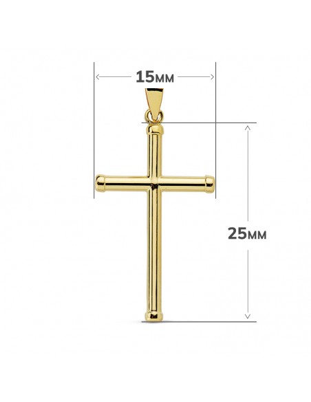 18K CRUZ LISA TUBO 25 X 15MM.