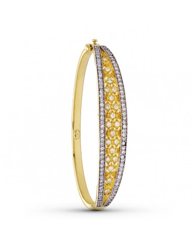 18k PULSERA RIGIDA ORO BICOLOR CIRCONITA