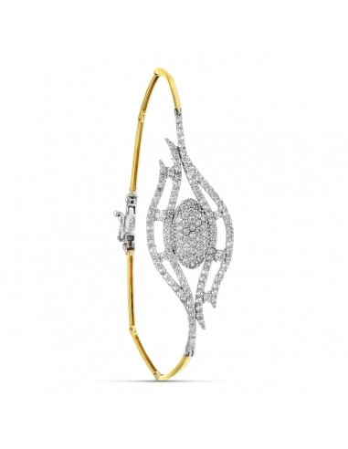 18K PULSERA ORO BICOLOR CON  CIRCONITA 19.5 CM