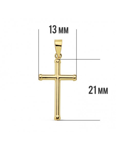 18K CRUZ SIN CRISTO 21 X 13MM. TUBO 2 MM