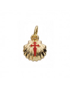 18K COLGANTE CONCHA DE SANTIAGO SIMPLE 10MM.