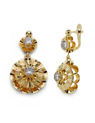 18K PENDIENTES ORO AMARILLO CUBANAS 28X15 CIERRE CATALÁN