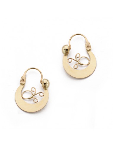 18K PENDIENTES ORO AMARILLO AROS CRIOLLAS. 17X13 MM