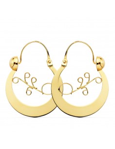 18K AROS CRIOLLAS ORO AMARILLO CANARIAS 30X24 MM