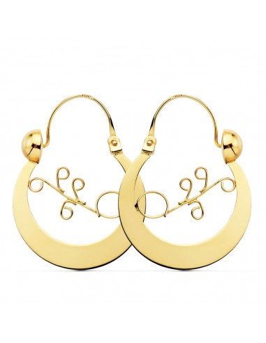 18K AROS CRIOLLAS ORO AMARILLO CANARIAS 30X24 MM